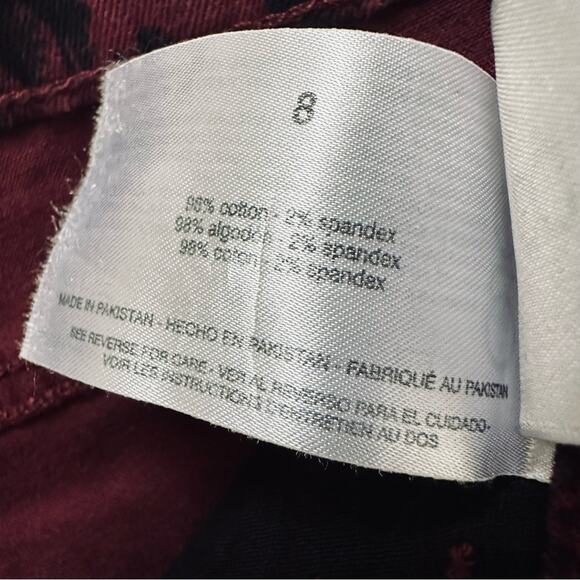 Sanctuary Ankle Jeans Red Black Cheetah Print Stretch Skinny Ankle Pants Size 8 - Picture 11 of 12